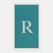 Biscay Bay Blue Trendy Mit Monogramm Paper Guest Serviette (Vorderseite)