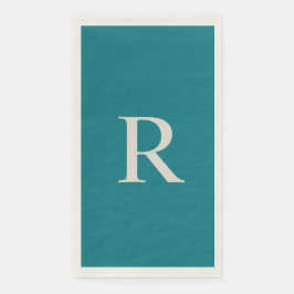 Biscay Bay Blue Trendy Mit Monogramm Paper Guest Serviette