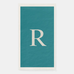 Biscay Bay Blue Trendy Mit Monogramm Paper Guest Serviette
