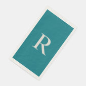 Biscay Bay Blue Trendy Mit Monogramm Paper Guest Serviette (Ecke)