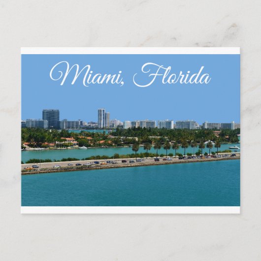 Biscayne Bay Miami Beach Florida Reisekarte Postkarte (Vorderseite)