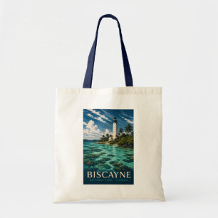 Biscayne National Park Florida Moderne Holzschnitt Tragetasche