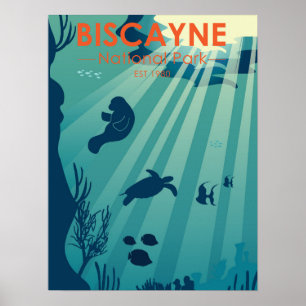 Biscayne National Park Florida Unterwasser Seefahr Poster