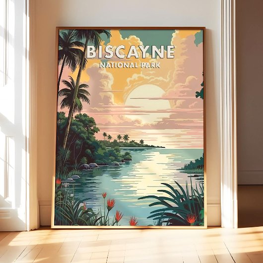 Biscayne National Park Poster Art Print, Retro Nat
