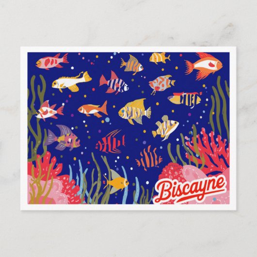 Biscayne National Park Reef Fish Art Postkarte (Vorderseite)