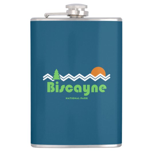 Biscayne National Park Retro Flachmann (Vorderseite)