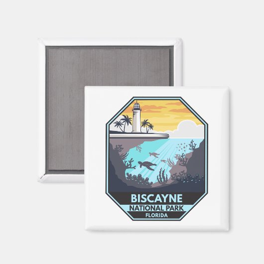 Biscayne Nationalpark Florida Emblem Magnet (Vorderseite/Rückseite)
