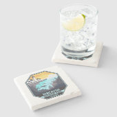 Biscayne Nationalpark Florida Emblem Steinuntersetzer (Seitenansicht)