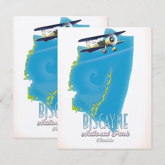 Biscayne Nationalpark Florida Karte (Vorne/Hinten)