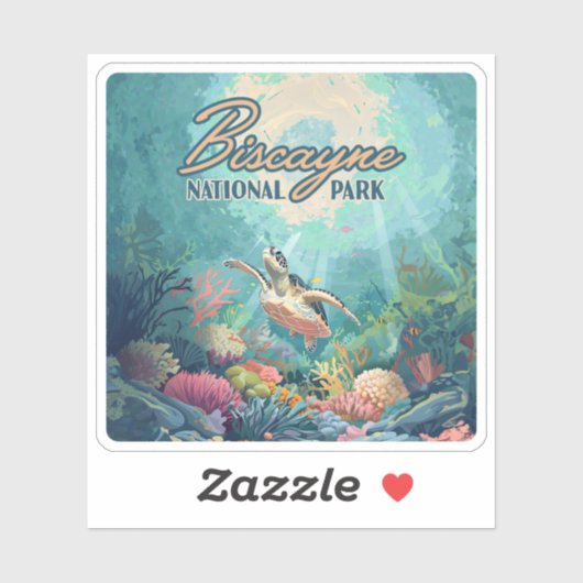 Biscayne Nationalpark Florida Schildkrötenkoralle  Aufkleber (Blatt)