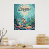 Biscayne Nationalpark Florida Schildkrötenkoralle Poster (Küche)