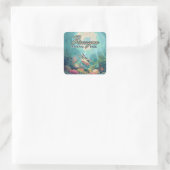 Biscayne Nationalpark Florida Schildkrötenkoralle  Quadratischer Aufkleber (Tasche)