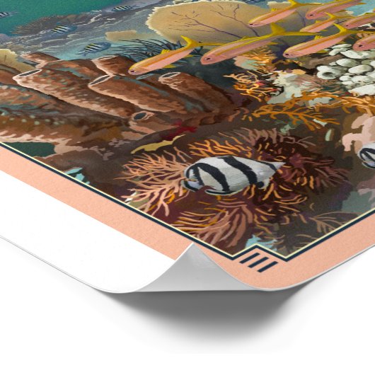 Biscayne Nationalpark Litho Artwork Poster (Ecke)