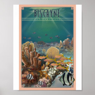 Biscayne Nationalpark Litho-Kunstposter Poster