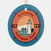 Biscayne Nationalpark Retro Kompass Emblem Keramik Ornament (Links)
