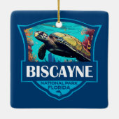Biscayne Nationalpark Schildkröte Illustration Ret Keramikornament (Rückseite)