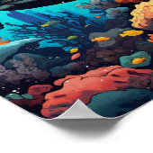 Biscayne Nationalpark Schildkröte Illustration Ret Poster (Ecke)