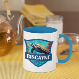 Biscayne Nationalpark Schildkröte Illustration Ret Tasse