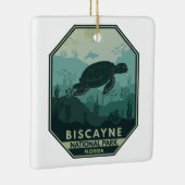 Biscayne Nationalpark Schildkröte Retro Emblem Keramikornament (Rechts)