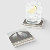 Bischkek Kirgisistan Siegesplatz - Kirgizia Steinuntersetzer (Seitenansicht)