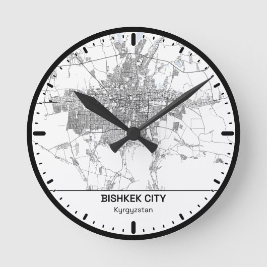 Bischkek Uhr City Line Art (Vorderseite)