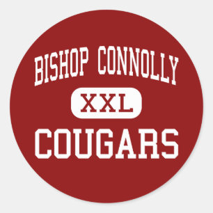 Bischof Connolly - Cougars - Hoch - Fall River Runder Aufkleber