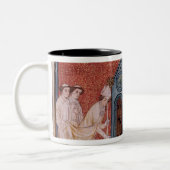 Bischof, der eine Kirche widmet Zweifarbige Tasse (Links)