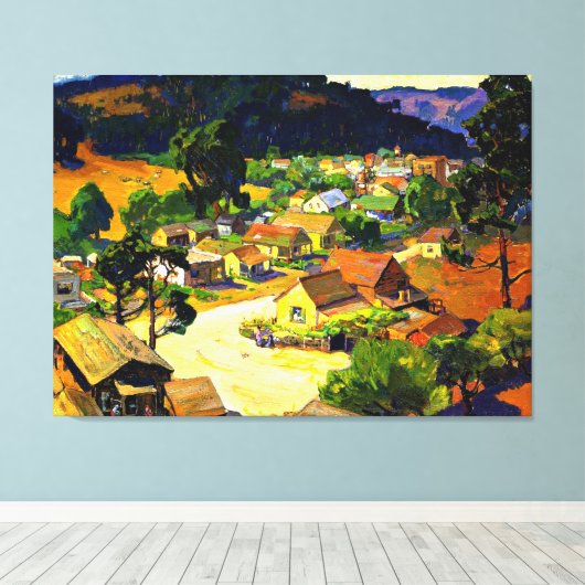 Bischoff - Cambria, ein Friedliches Dorf in Kalifo Leinwanddruck (Insitu (Holzboden))