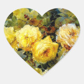 Bischoff - Rose (gelb), Kunstmalerei, Herz-Aufkleber (Vorderseite)