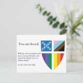 Bischöfliche Pride-Flaggen-Postkarte Postkarte (Stehend Vorderseite)