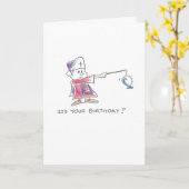 Bischofsfischgeburtstag Karte (Gelbe Blume)