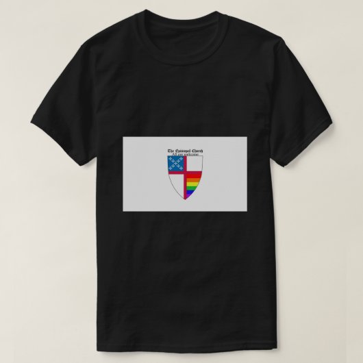 Bischofskirchschild mit Regenbogenblüte T-Shirt (Design vorne)