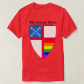 Bischofskirchschild mit Regenbogenblüte T-Shirt (Design vorne)