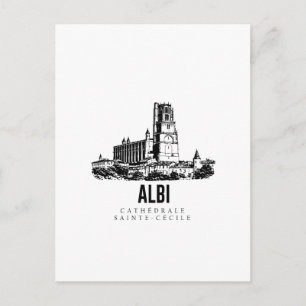 Bischofsstadt Albi Vintage-Stich Poster Pa Postkarte