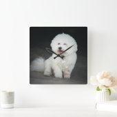 Bischon Frise Wall Clock Quadratische Wanduhr (Zuhause)