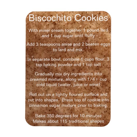 Biscochito New Mexico's official cookie recipe Magnet (Vertikal)