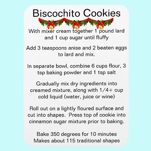 Biscochito New Mexico's official cookie recipe Magnet