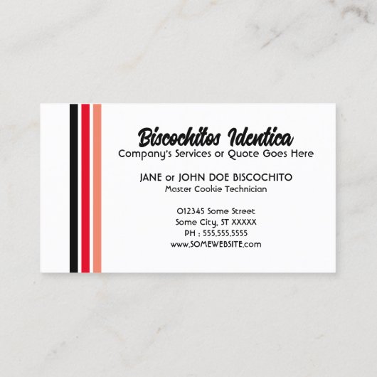 Biscochitos Visitenkarte (Rückseite)