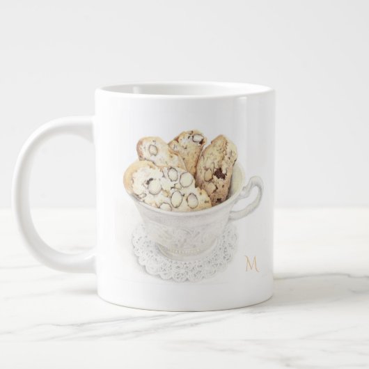 BISCOTTI Big White Tasse + Initial (Links)