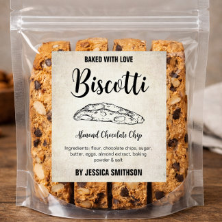Biscotti Custom Homemade Etikett BIS002bwn
