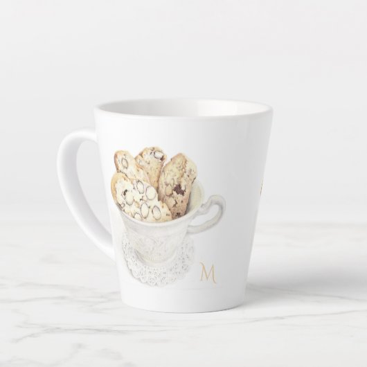 BISCOTTI Latte Tasse + Initial (Linke Ecke)