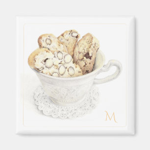 BISCOTTI Quadratischer Magnet + Initiale