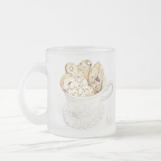 BISCOTTI Tasse aus Mattiertem Glas + Initial (Links)