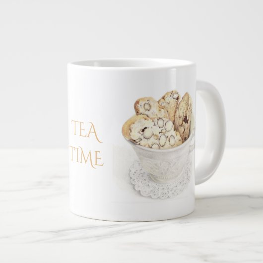 BISCOTTI "TEA TIME" Große weiße Tasse (Vorderseite Rechts)