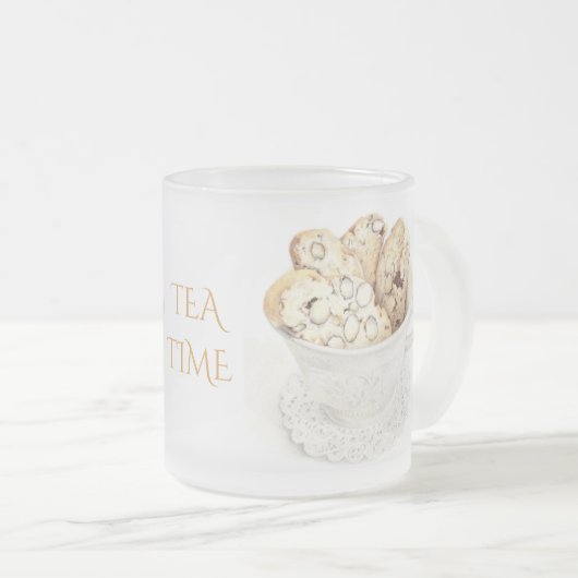 BISCOTTI "TEA TIME" Mattierte Tasse aus Glas (VorderseiteRechts)