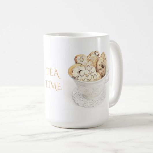 BISCOTTI "TEA TIME" Weiße große Tasse (VorderseiteRechts)
