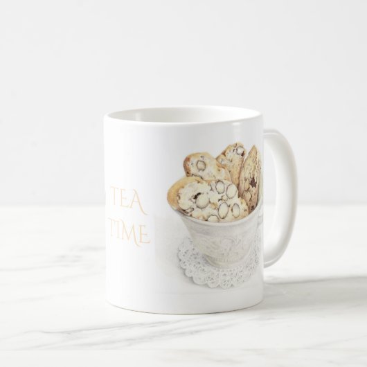 BISCOTTI "TEA TIME" Weiße Tasse (VorderseiteRechts)