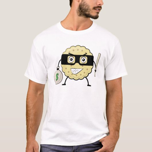 Biscuit Bandit - Illustration lustiger Zeichen T-Shirt (Vorderseite)