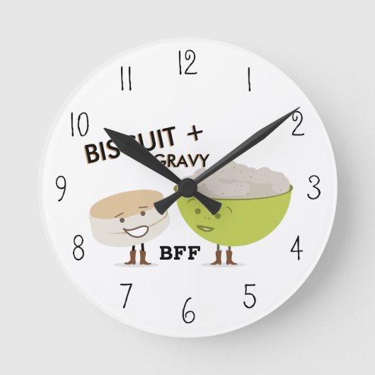 Biscuit & Gravy BESTE FREUNDIN Funny Clock Runde Wanduhr (Vorderseite)