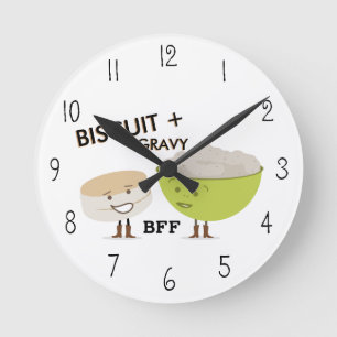 Biscuit & Gravy BESTE FREUNDIN Funny Clock Runde Wanduhr
